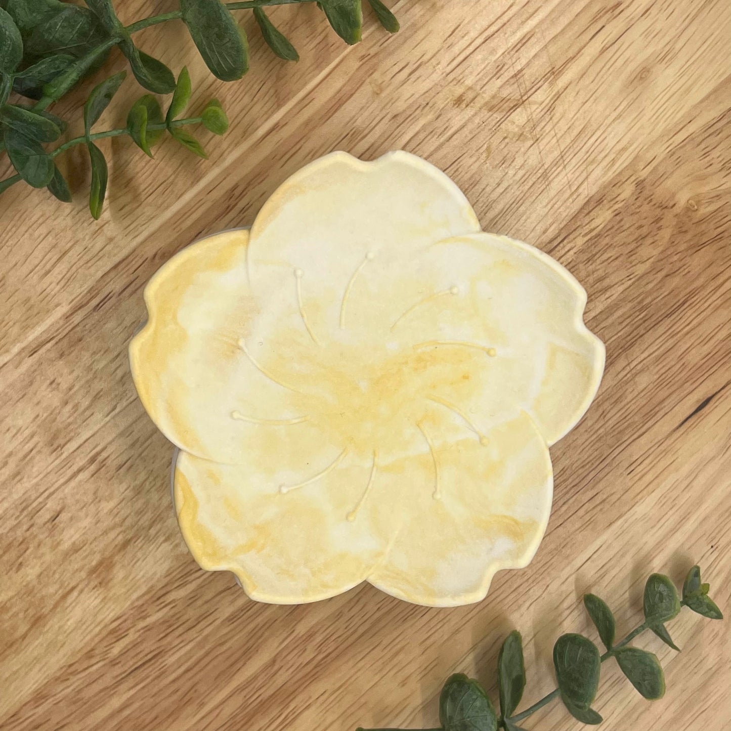 The Sakura Trinket Tray in Yellow