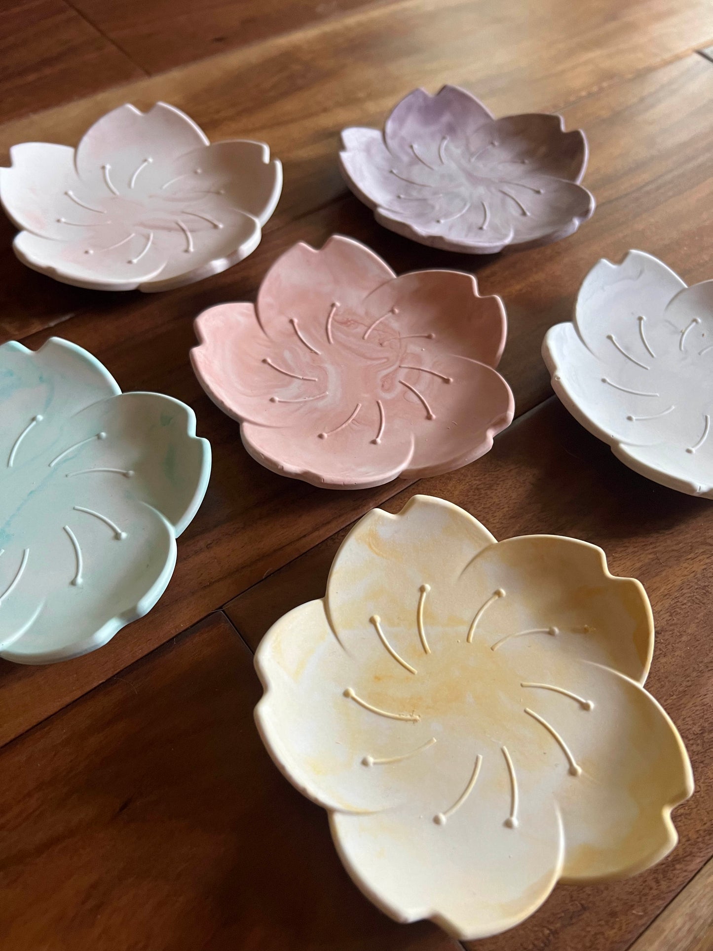 The Sakura Trinket Tray in Seafoam